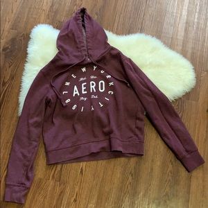 Maroon cropped hoodie size small